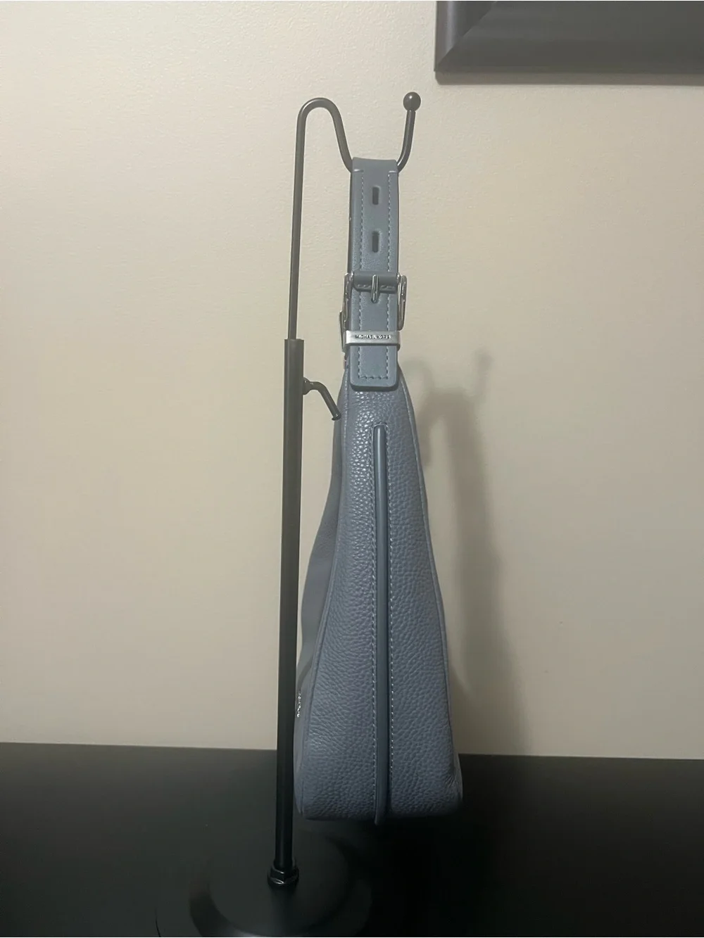 Michael Kors Nolita Pebbled Leather Small Hobo in Slate Blue-Grey